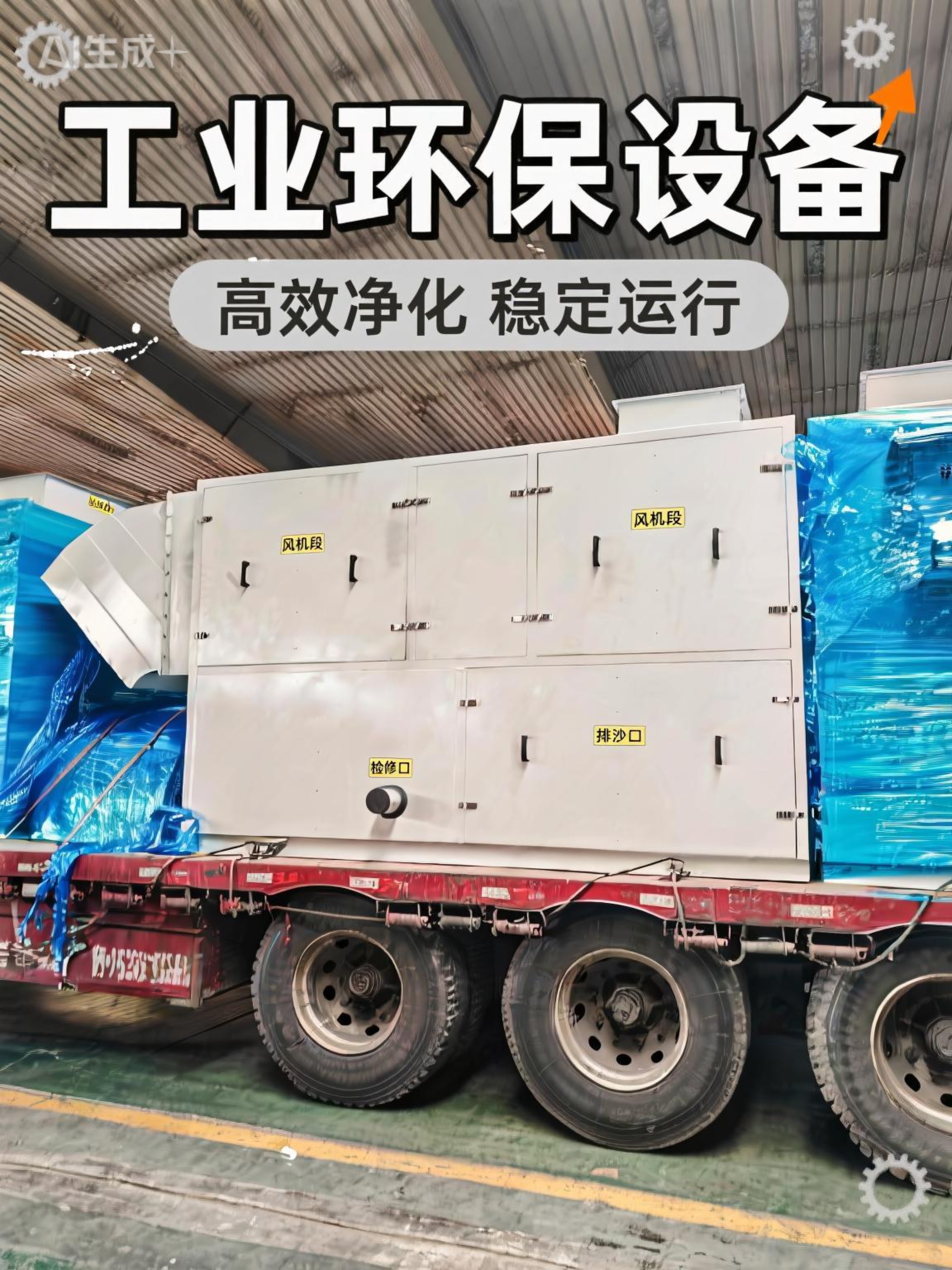 保護風機自清潔沙塵過濾機組 慣性切割重力降塵原理 風沙過濾設備